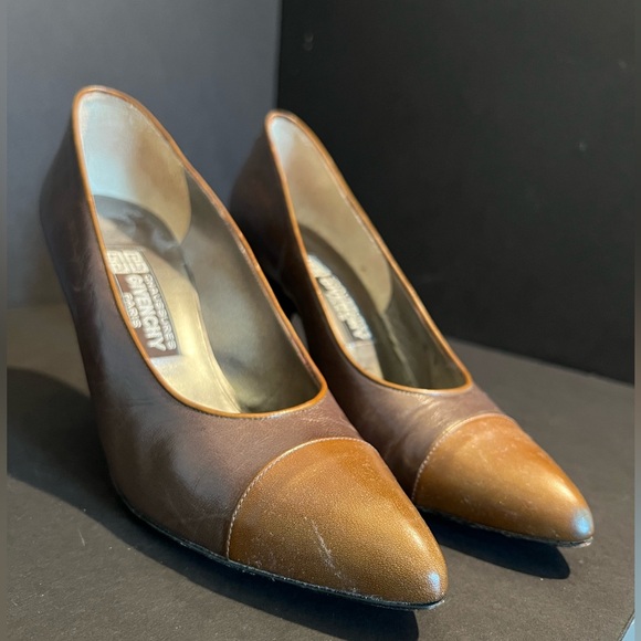 VINTAGE Givenchy Chaussures Brown Leather Pumps - Picture 11 of 12